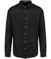 SP504 Spasso Long Sleeve Linen Shirt Black colour image